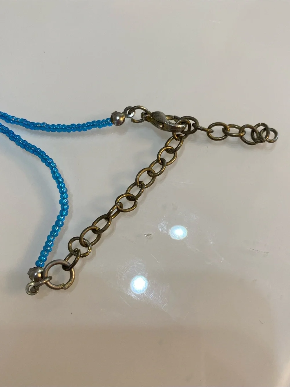 Blue beaded necklace